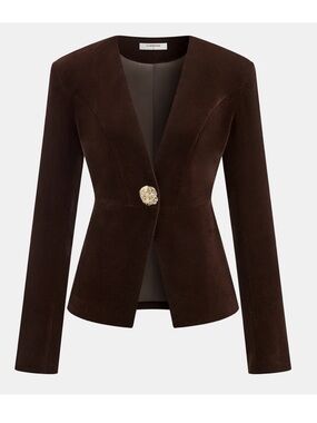 NWT Commense Brown Velvet Blazer